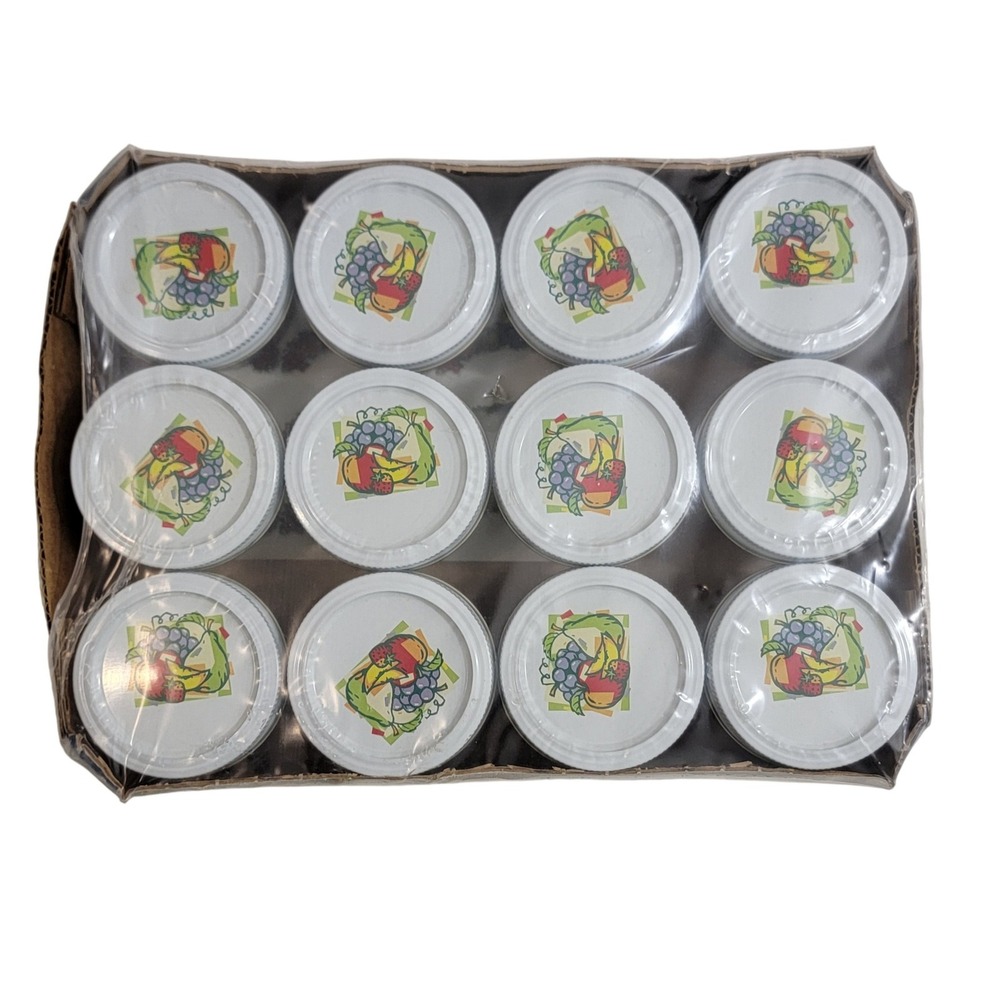 Vintage Ball NEW Quilted Crystal 4oz Jelly Jars 12 Pack Decorative Lids Labels‎